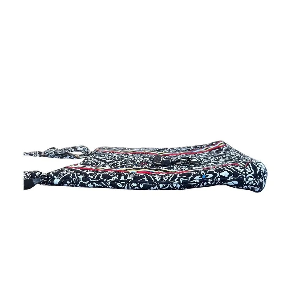 Vera Bradley Paisley in‎ Confidence Hipster Crossbody Bag Black White Quilted